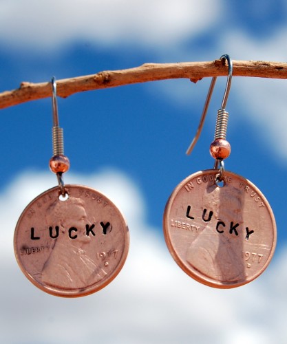 Lucky Penny Earrings With Surgical Steel Earrwires